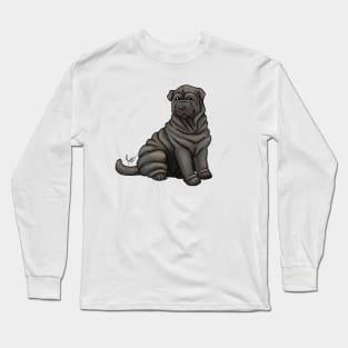 Dog - Chinese Shar-Pei - Black Long Sleeve T-Shirt
